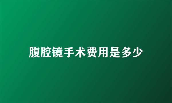 腹腔镜手术费用是多少