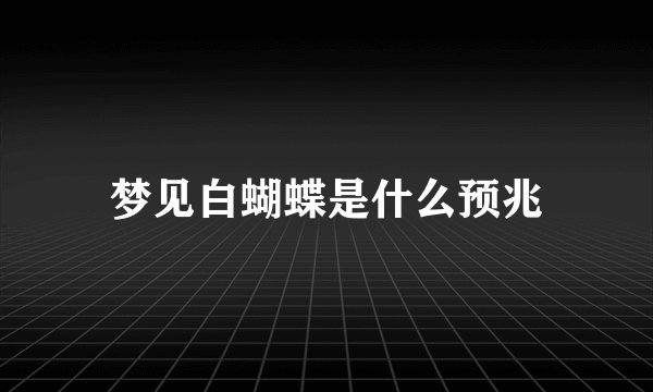梦见白蝴蝶是什么预兆