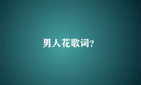 男人花歌词？
