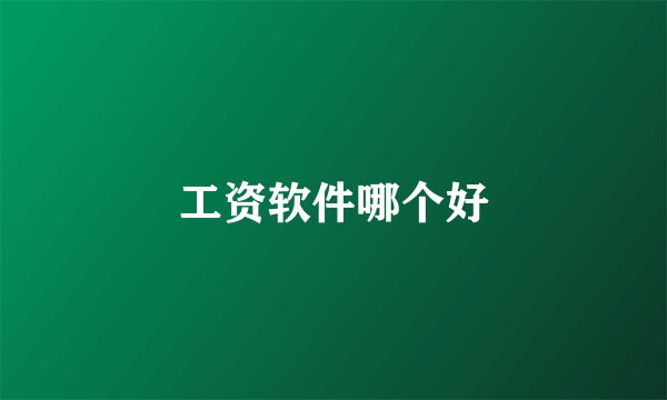 工资软件哪个好