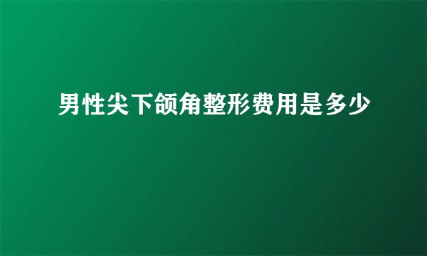 男性尖下颌角整形费用是多少