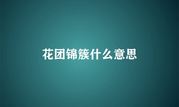 花团锦簇什么意思