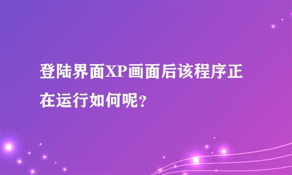登陆界面XP画面后该程序正在运行如何呢？