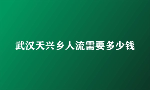 武汉天兴乡人流需要多少钱
