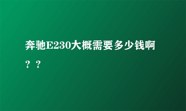 奔驰E230大概需要多少钱啊??