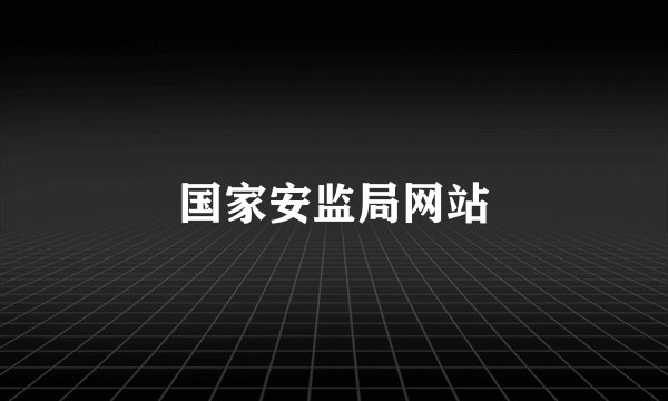 国家安监局网站