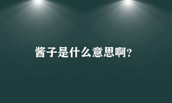 酱子是什么意思啊？