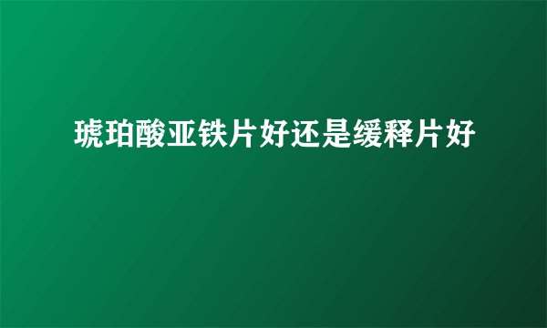 琥珀酸亚铁片好还是缓释片好