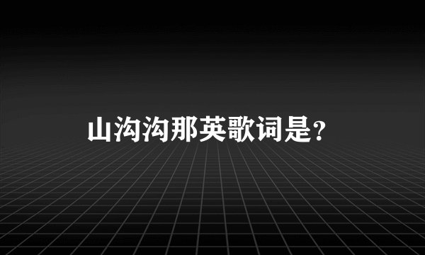 山沟沟那英歌词是？