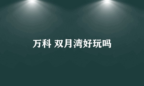 万科 双月湾好玩吗