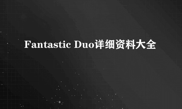 Fantastic Duo详细资料大全