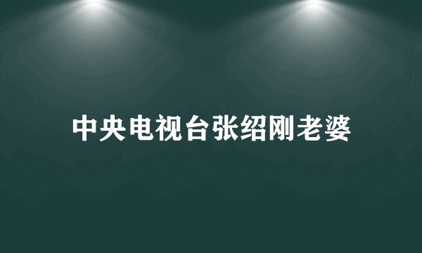 中央电视台张绍刚老婆