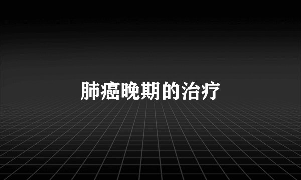 肺癌晚期的治疗