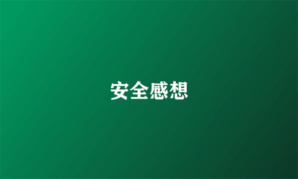 安全感想