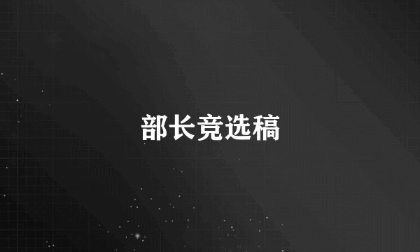 部长竞选稿