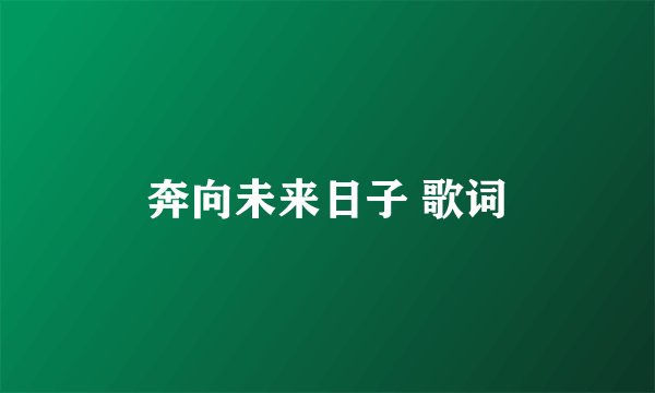 奔向未来日子 歌词