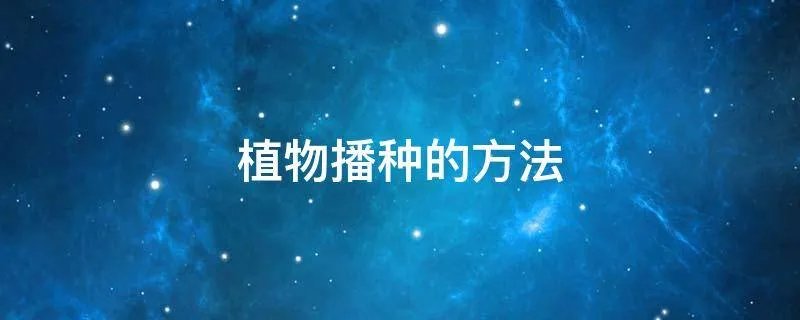 植物播种的方法