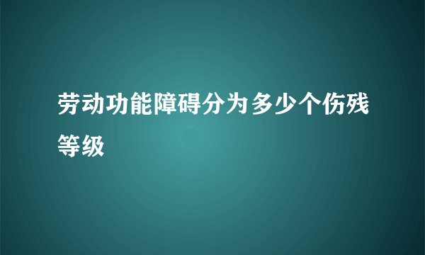 劳动功能障碍分为多少个伤残等级