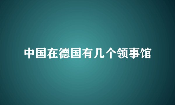 中国在德国有几个领事馆
