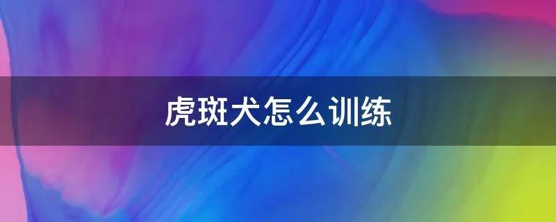 虎斑犬怎么训练