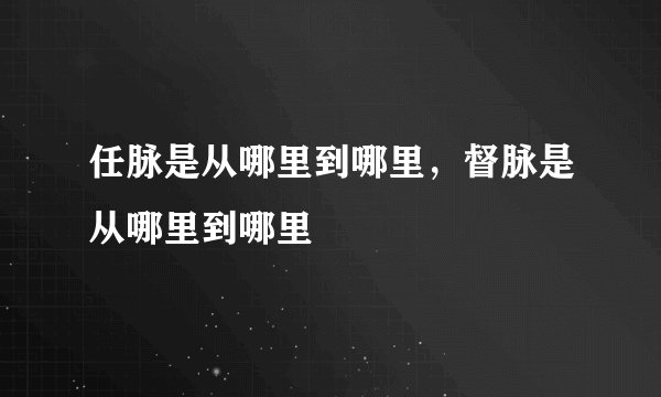 任脉是从哪里到哪里,督脉是从哪里到哪里
