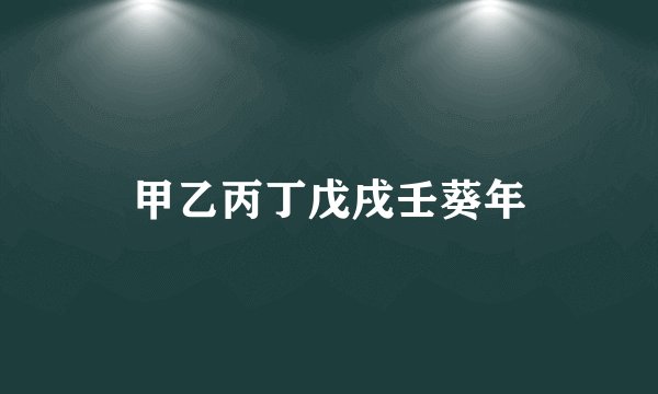 甲乙丙丁戊戌壬葵年