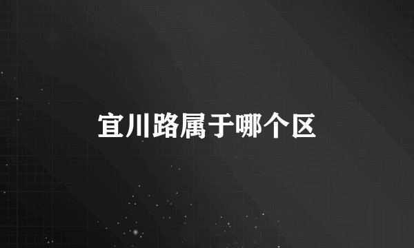 宜川路属于哪个区