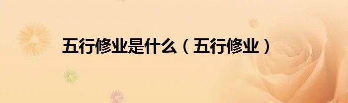 五行修业是什么（五行修业）