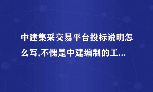 中建集采交易平台投标说明怎么写,不愧是中建编制的工程合同范本