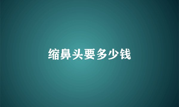 缩鼻头要多少钱