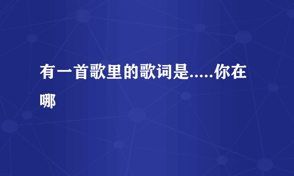 有一首歌里的歌词是.....你在哪