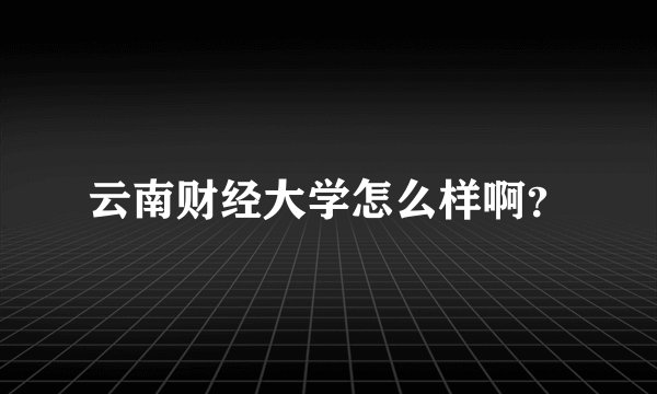 云南财经大学怎么样啊？