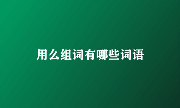 用么组词有哪些词语