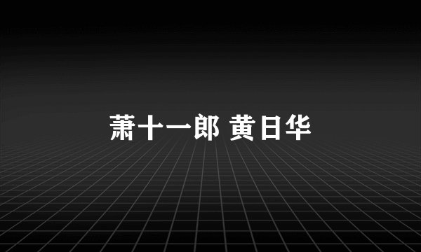 萧十一郎 黄日华