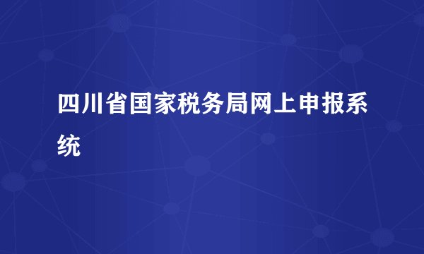 四川省国家税务局网上申报系统