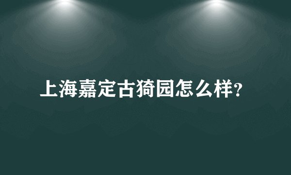 上海嘉定古猗园怎么样？