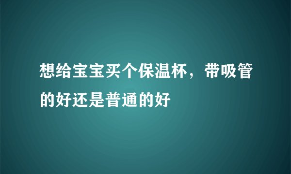 想给宝宝买个保温杯，带吸管的好还是普通的好