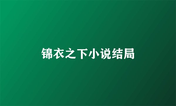 锦衣之下小说结局