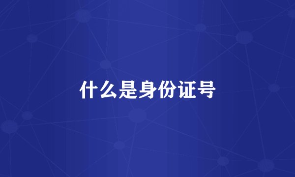 什么是身份证号