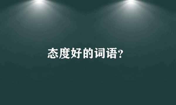态度好的词语？