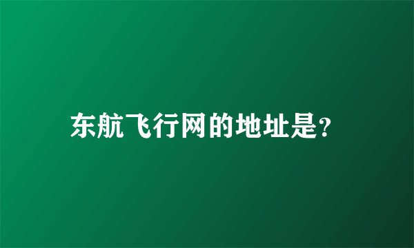 东航飞行网的地址是？