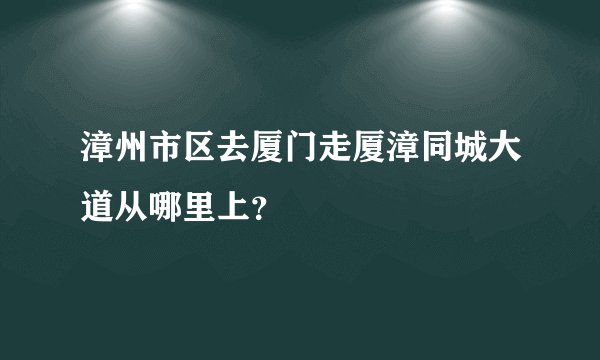 漳州市区去厦门走厦漳同城大道从哪里上?