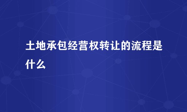 土地承包经营权转让的流程是什么
