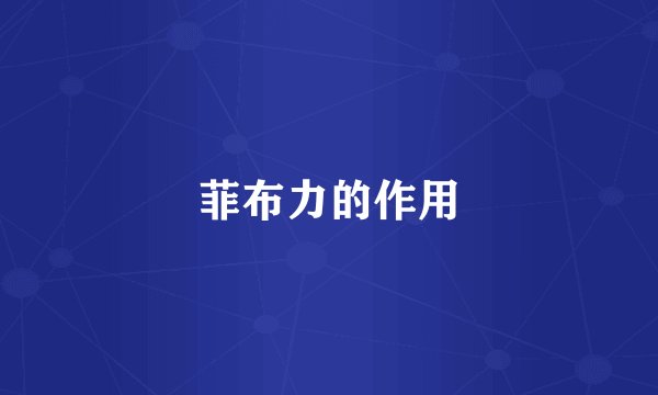 菲布力的作用