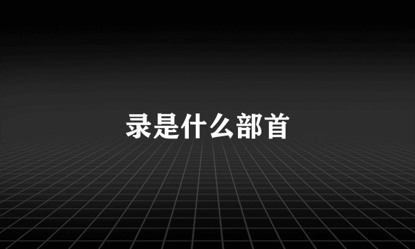 录是什么部首