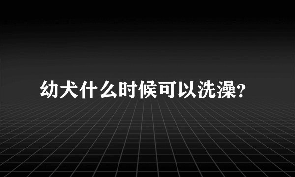 幼犬什么时候可以洗澡？