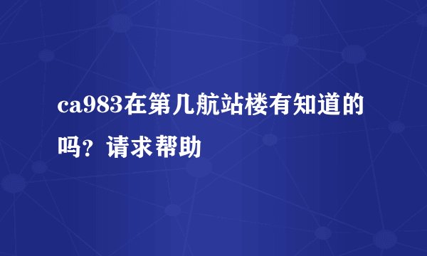 ca983在第几航站楼有知道的吗？请求帮助