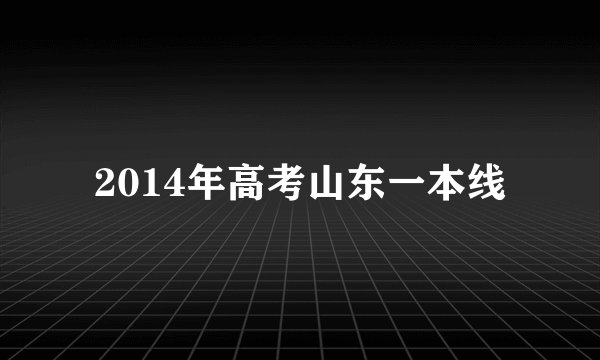2014年高考山东一本线