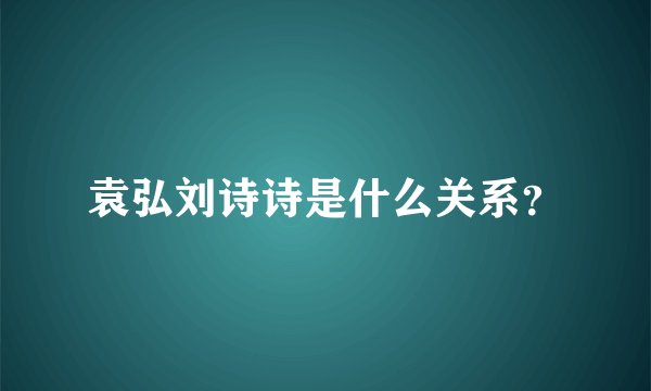 袁弘刘诗诗是什么关系？