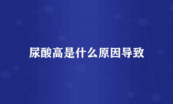 尿酸高是什么原因导致